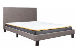 5ft King Size Berlinda Grey Fabric upholstered bed frame 1